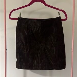 Free people Brown leather pencil skirt